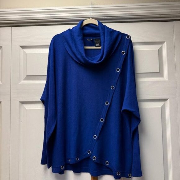 New Direction Cowl Neck Sweater w/Rivets - Sz XL - Picture 1 of 3